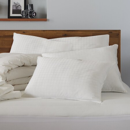4 Pack 100% Cotton Dobby Windowpane SOFT Pillow - Standard Size